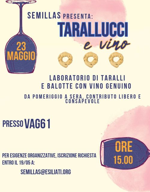 Laboratorio di cucina: taralli - e presentazione di un piccolo produttore di vino