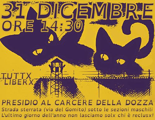 31 DICEMBRE PRESIDIO AL CARCERE DELLA DOZZA (BOLOGNA)