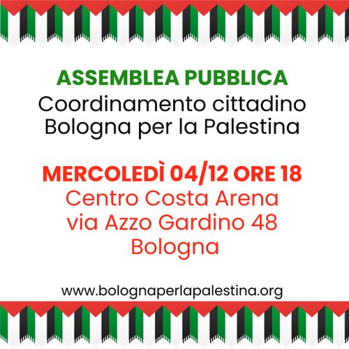 ASSEMBLEA PUBBLICA BOLOGNA PER LA PALESTINA