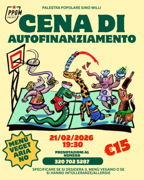 Cena di autofinanzaimento della Palestra Popolare Gino Milli 