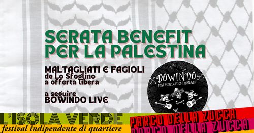 Cena a offerta libera per la Palestina + Bowindo live