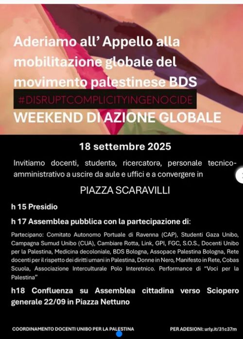 Weekend di azione globale per la Palestina
