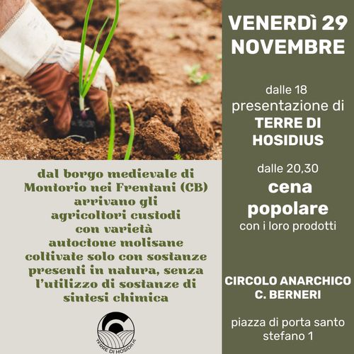 Presentazione Terre di Hosidius - dalle 20.30 cena popolare