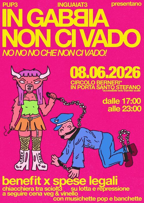 In gabbia non ci vado - cena benefit per spese legali