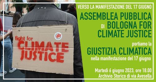 Assemblea pubblica di Bologna for Climate Justice verso la manifestazione del 17 giugno