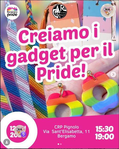 Laboratorio di creazione gadget per Bergamo Pride