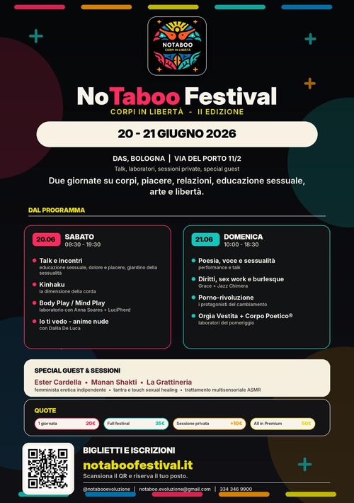 NoTaboo Festival 2026 - Corpi in Libertà