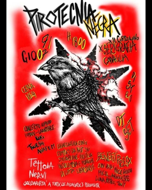 ‍Pirotecnia Negra x Serigrafia Canaglia x ilCircolino in solidarietà a tuttx lx arrestatx 