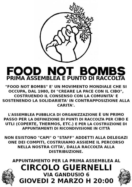 Presentazione del collettivo Food Not Bombs-Bologna