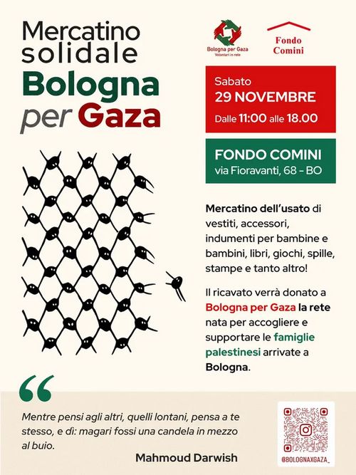 Mercatino solidale Bologna per Gaza
