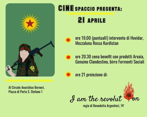 Cinespaccio I am the revolution + cena