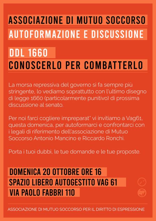 Autoformazione e discussione sul DDL 1660