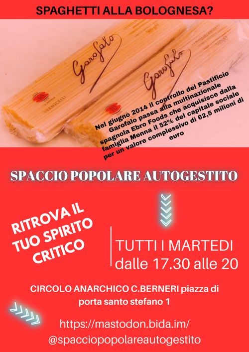 RIAPRE LO SPACCIO POPOLARE AUTOGESTITO