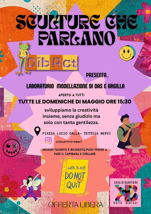 Laboratorio di Das e Argilla in tettoia Nervi (Casa di quartiere Katia Bertasi)