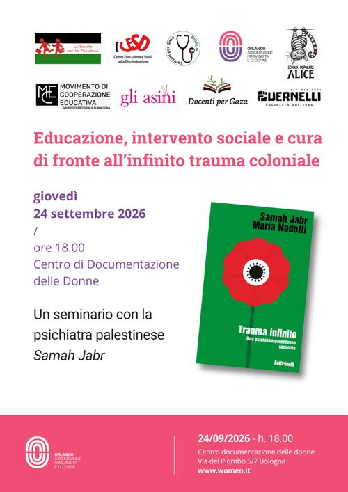 Incontro con Samah Jabr, psichatra palestinese. Educazione, intervento sociale e cura di fronte all'infinito trauma coloniale. 