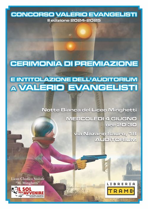 Intitolazione dell’auditorium del liceo “Minghetti” allo scrittore Valerio Evangelisti e premiazione del concorso di scrittura