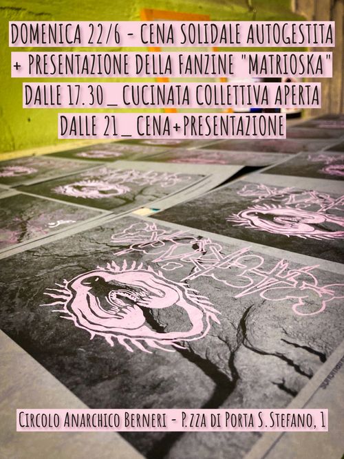 CENA + PRESENTAZIONE FANZINE “MATRIOSKA” 