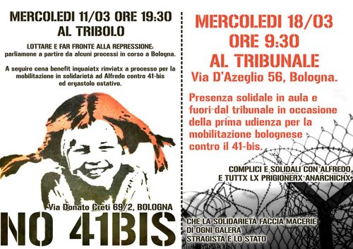 COMPLICI E SOLIDALI CON ALFREDO E TUTTX LX PRIGIONERX ANARCHICHX