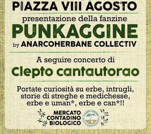 Presentazione fanzine PUNKAGGINE di ANARCOHERBANE COLLECTIV+concerto CLEPTO CANTAUTORAO
