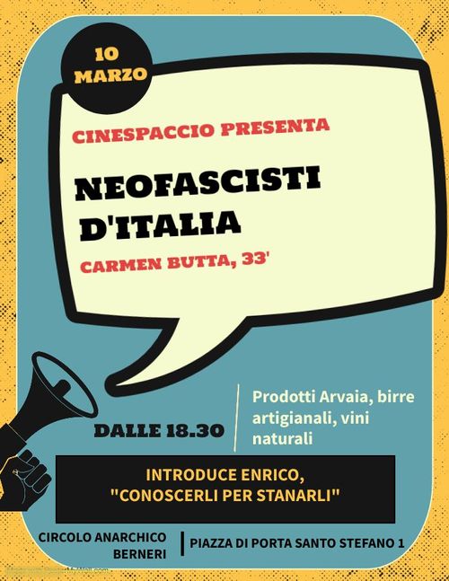 Cinespaccio - proiezione di Neofascisti d'Italia