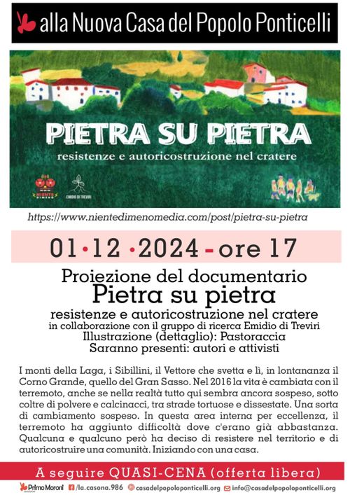 Proeizione del documentario PIETRE su PIETRA