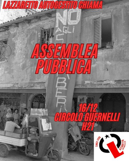 Assemblea Pubblica Sgombero Lazzaretto