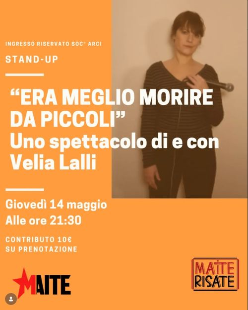 "Era meglio morire da piccoli" uno spettacolo di e con Velia Lalli