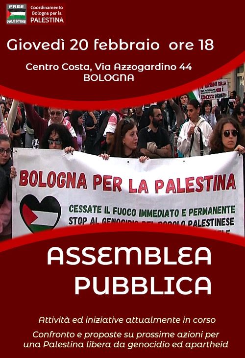 ASSEMBLEA PUBBLICA organizzata da Bologna per la Palestina