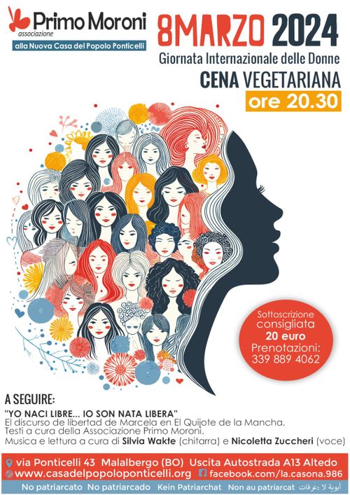 8 Marzo 2024: Giornata Internazionale delle Donne - Cena Vegetariana