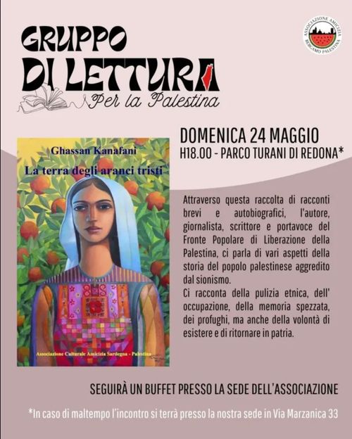 Gruppo di lettura per la Palestina - La terra degli aranci tristi e altri racconti" di Ghassan Kanafani
